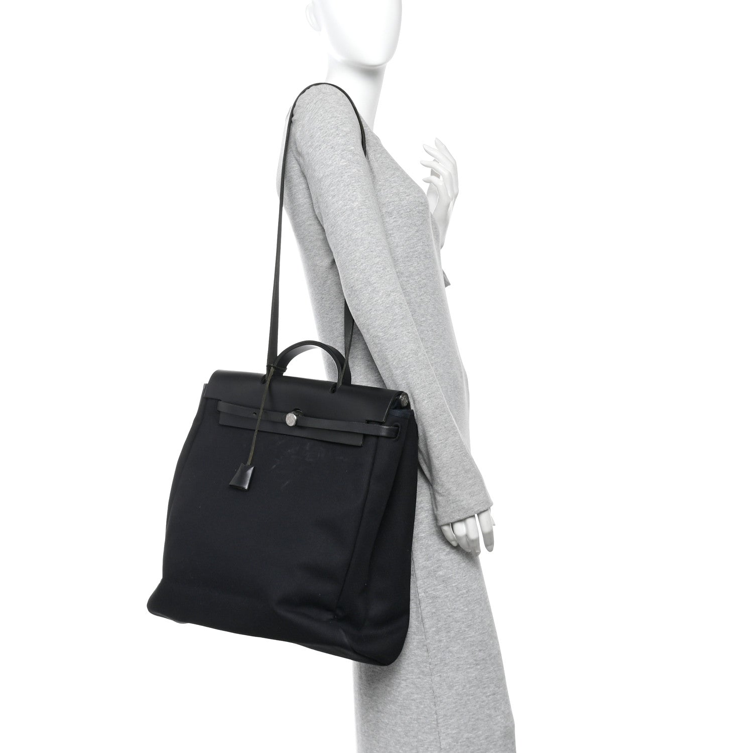 Hermes Toile Vache Calfskin Herbag 39 MM Black 2 of 10
