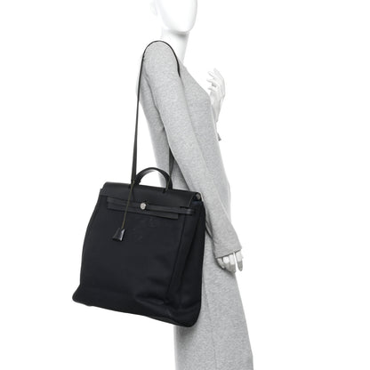 Hermes Toile Vache Calfskin Herbag 39 MM Black 2 of 10