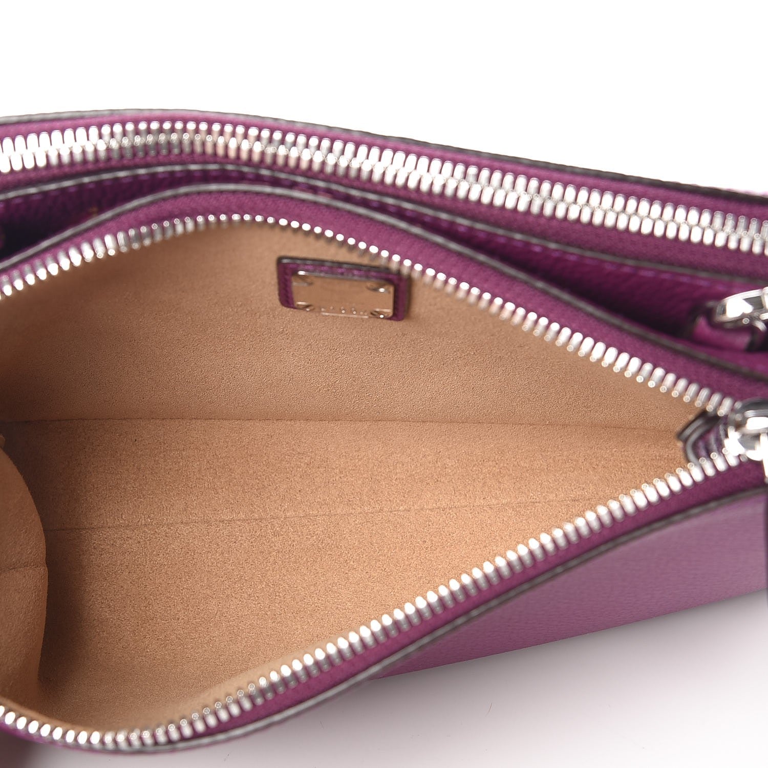 MCM Grained Calfskin Milla Double Crossbody Bag Purple 5 of 12