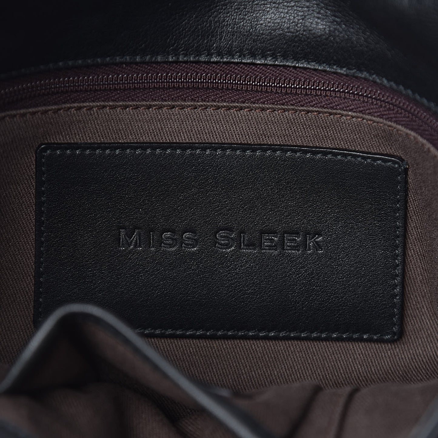 Calfskin Miss Sleek Shoulder Bag Black