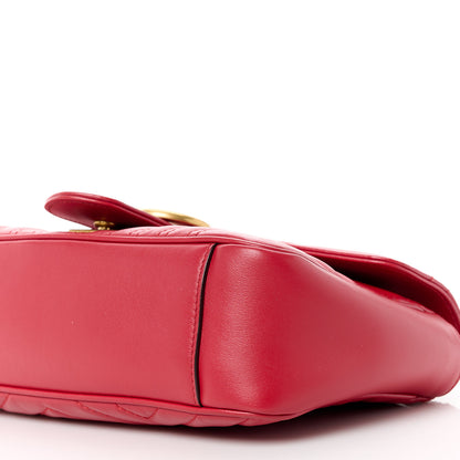 Gucci Calfskin Matelasse Small GG Marmont Shoulder Bag Hibiscus Red 11 of 12