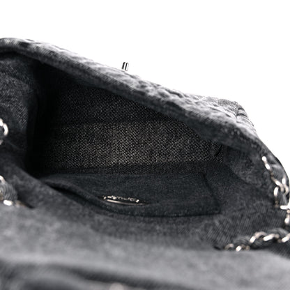 Chanel Denim Embossed CC Logo Print Mini Single Flap Black 5 of 10