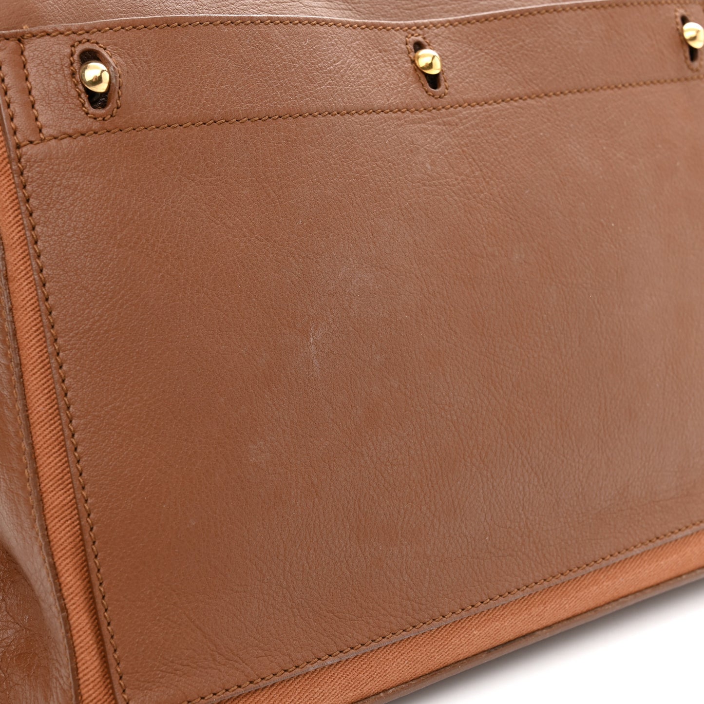 Calfskin Canvas Medium Muse Two Brown