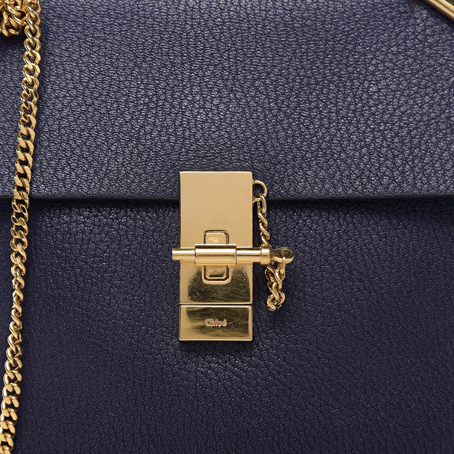 Grained Lambskin Drew Shoulder Bag Royal Navy