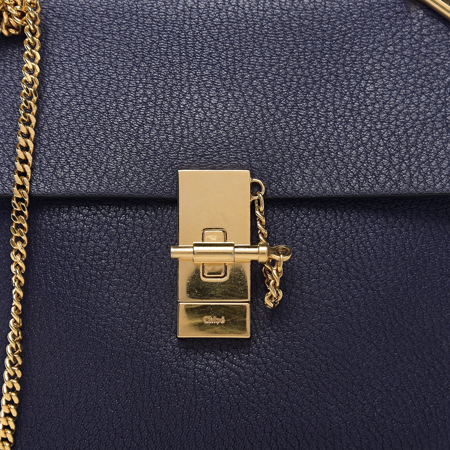 Chloe Grained Lambskin Drew Shoulder Bag Royal Navy 11 of 11