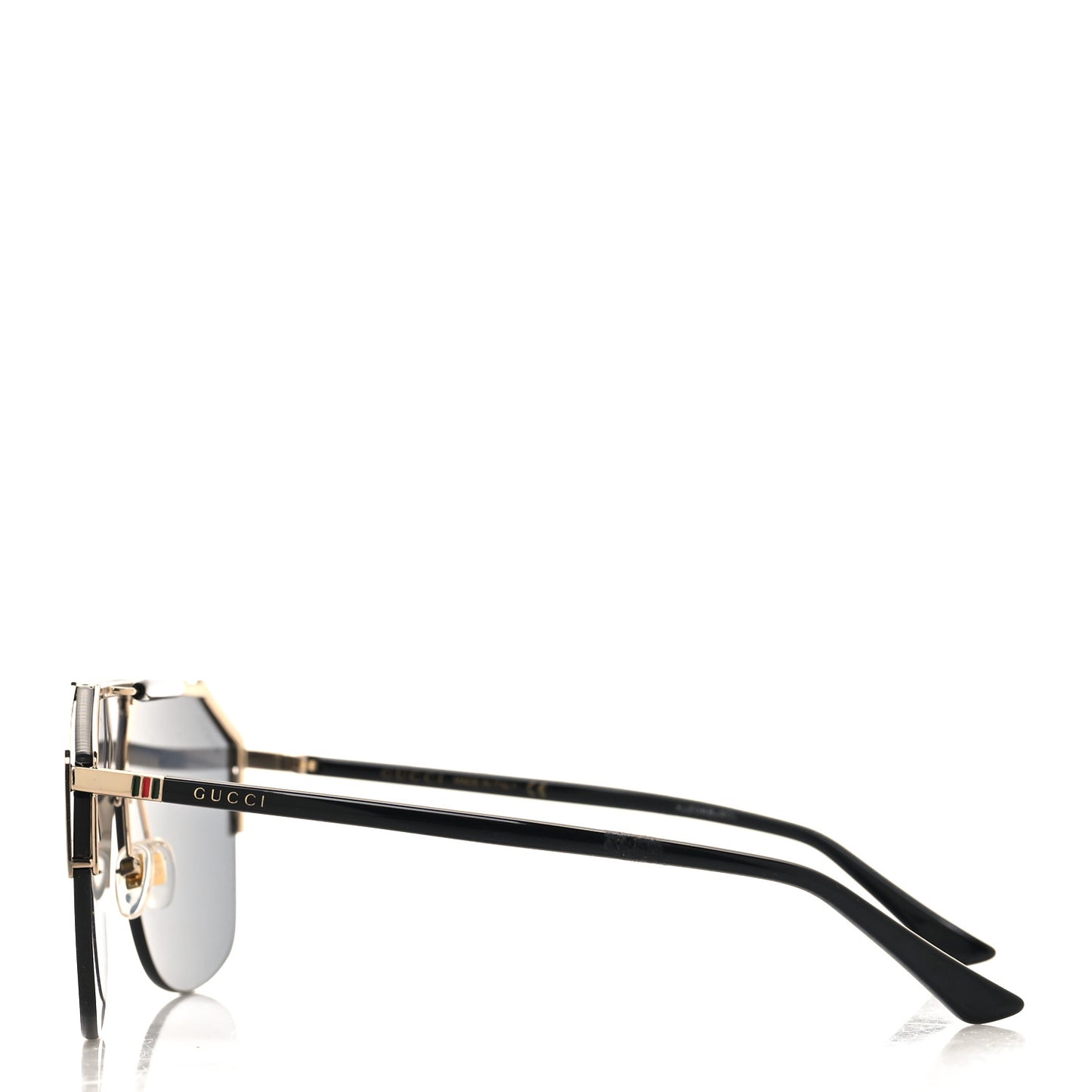 Metal Rimless Square Sunglasses GG0291S Black Gold