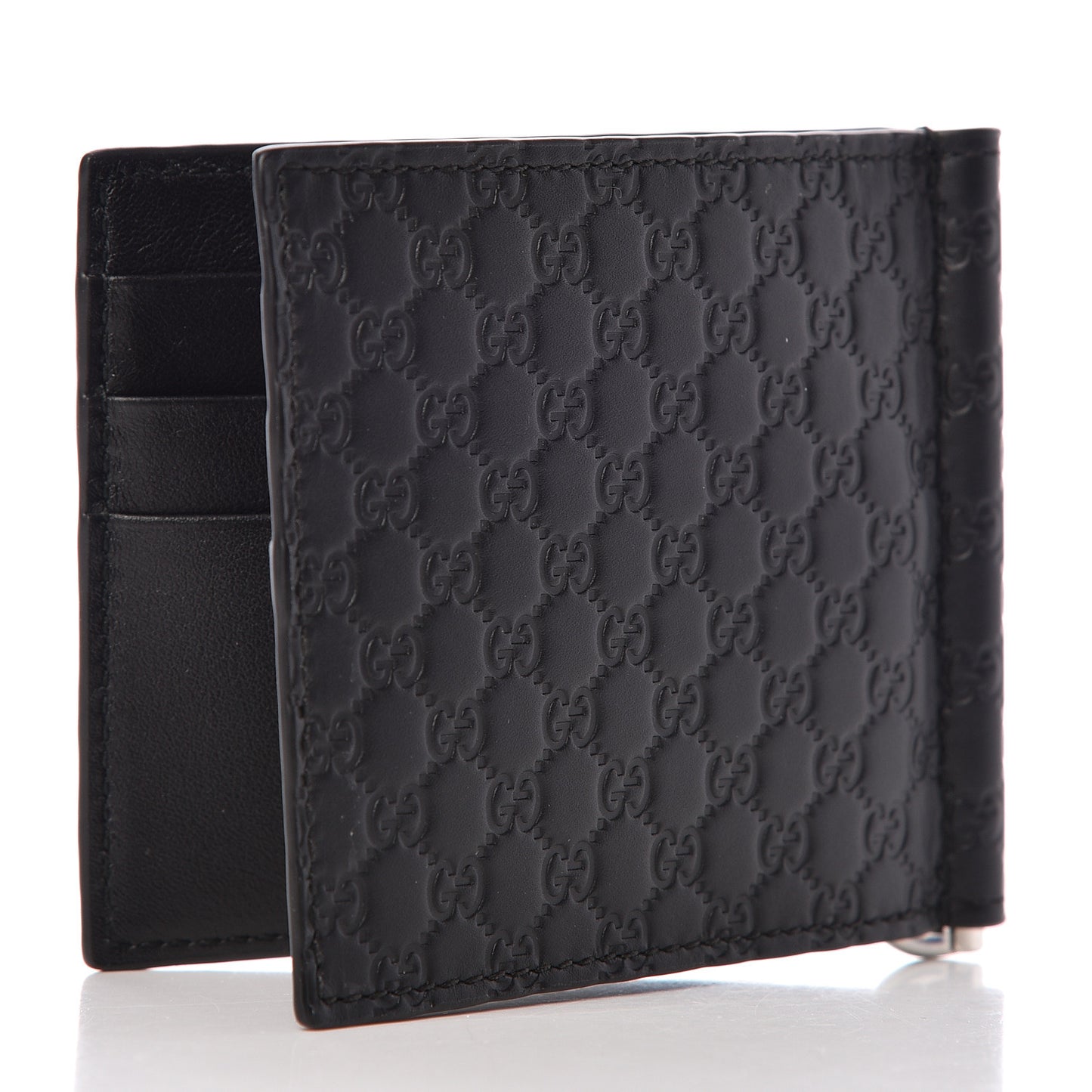 Microguccissima Bi-Fold Money Clip Wallet Black