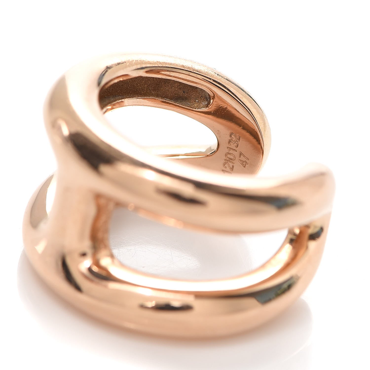 Hermes 18K Rose Gold PM Osmose Ring 47 4 5 of 6