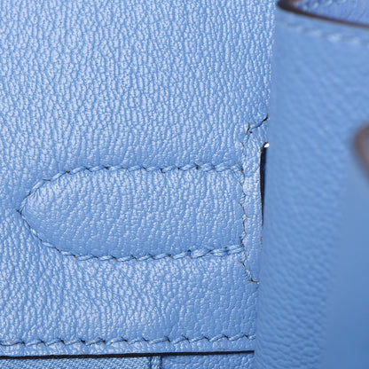 Hermes Taurillon Clemence Birkin 30 Bleu Paradis 23 of 33