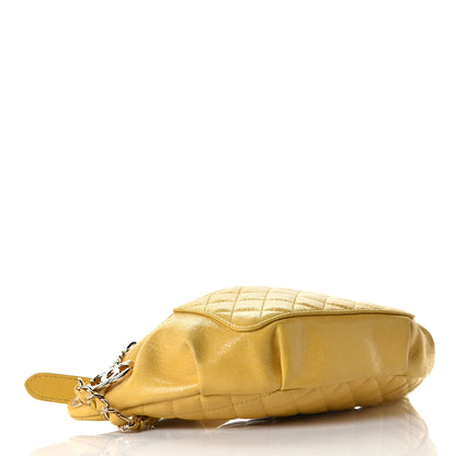Chanel Crumpled Glazed Lambskin Quilted Waist Bag Fanny Pack Yellow 3 of 6