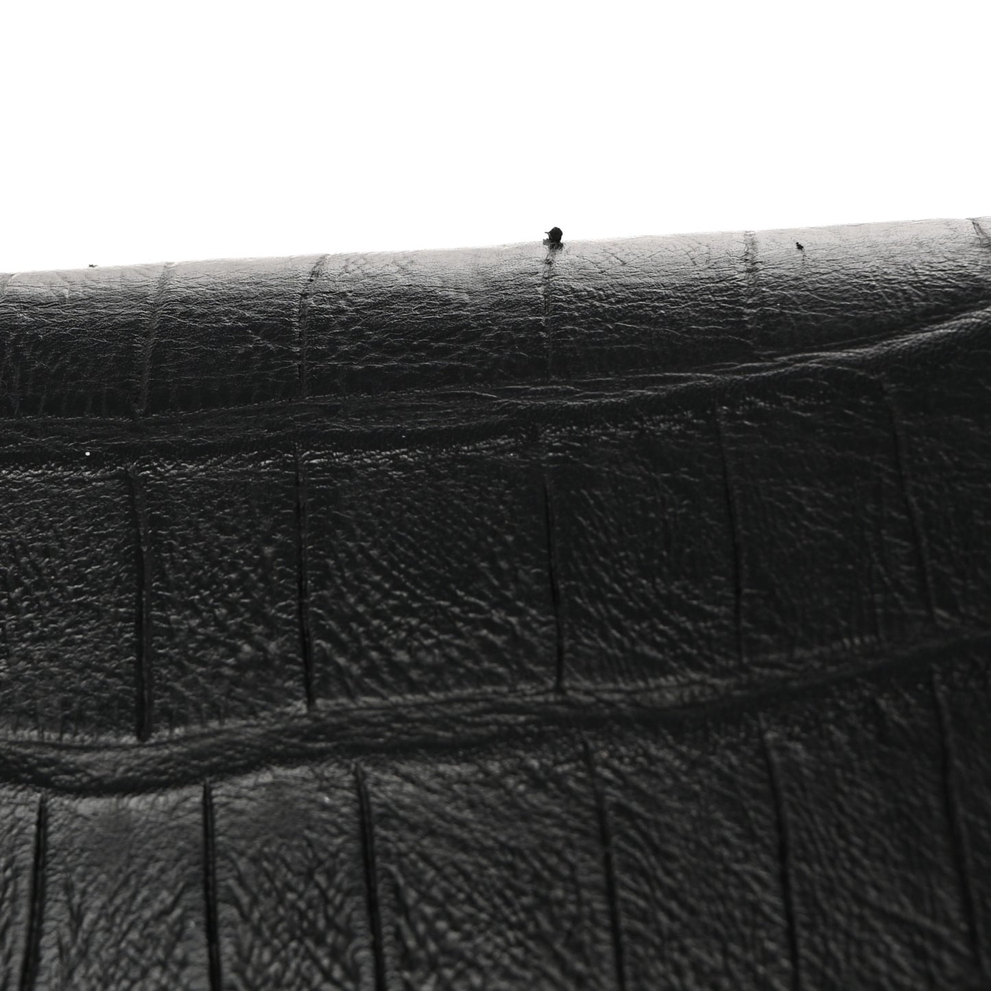 Calfskin Crocodile Embossed Classic Monogram Tassel Clutch Black