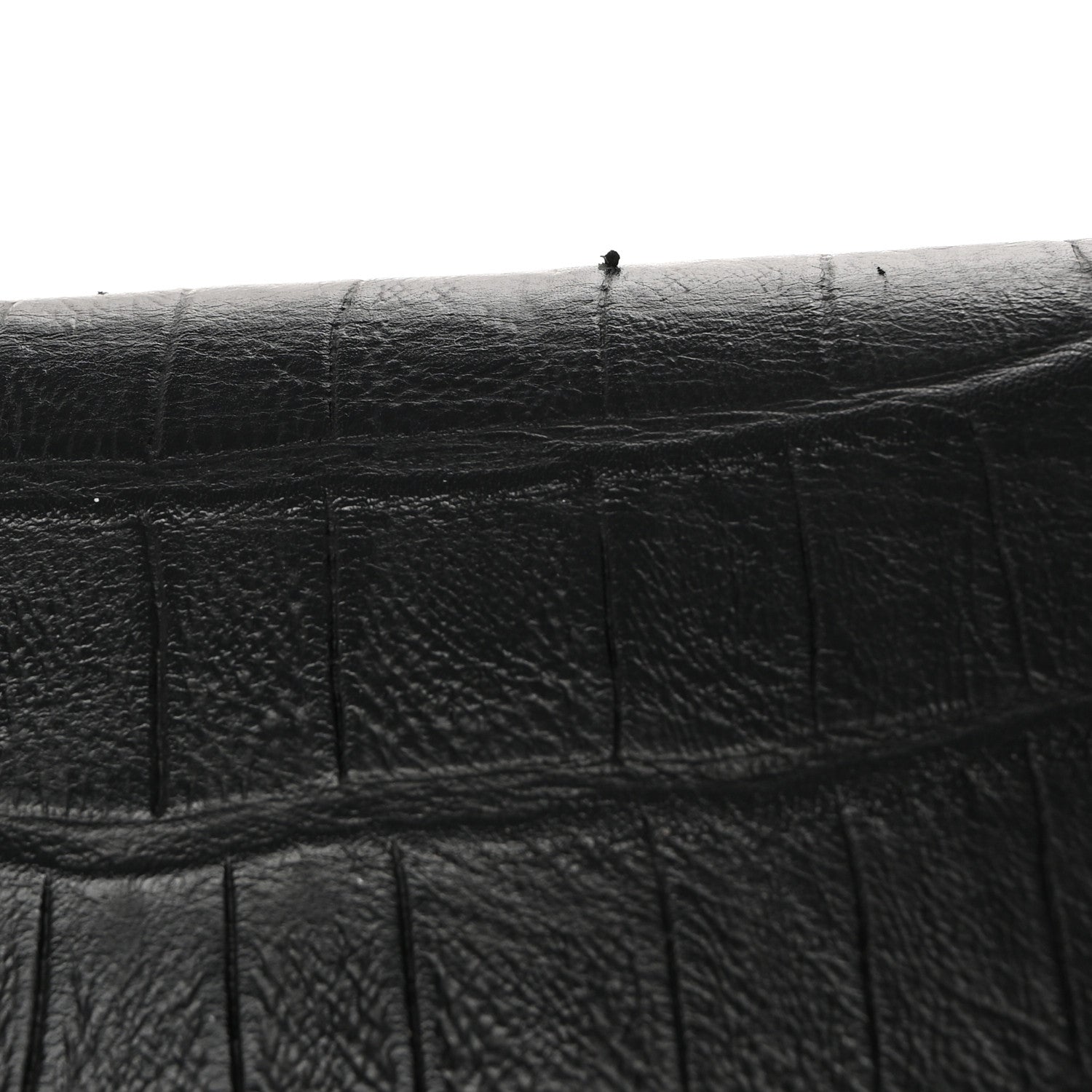 Saint Laurent Calfskin Crocodile Embossed Classic Monogram Tassel Clutch Black 9 of 10