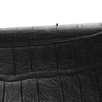 Saint Laurent Calfskin Crocodile Embossed Classic Monogram Tassel Clutch Black 9 of 10