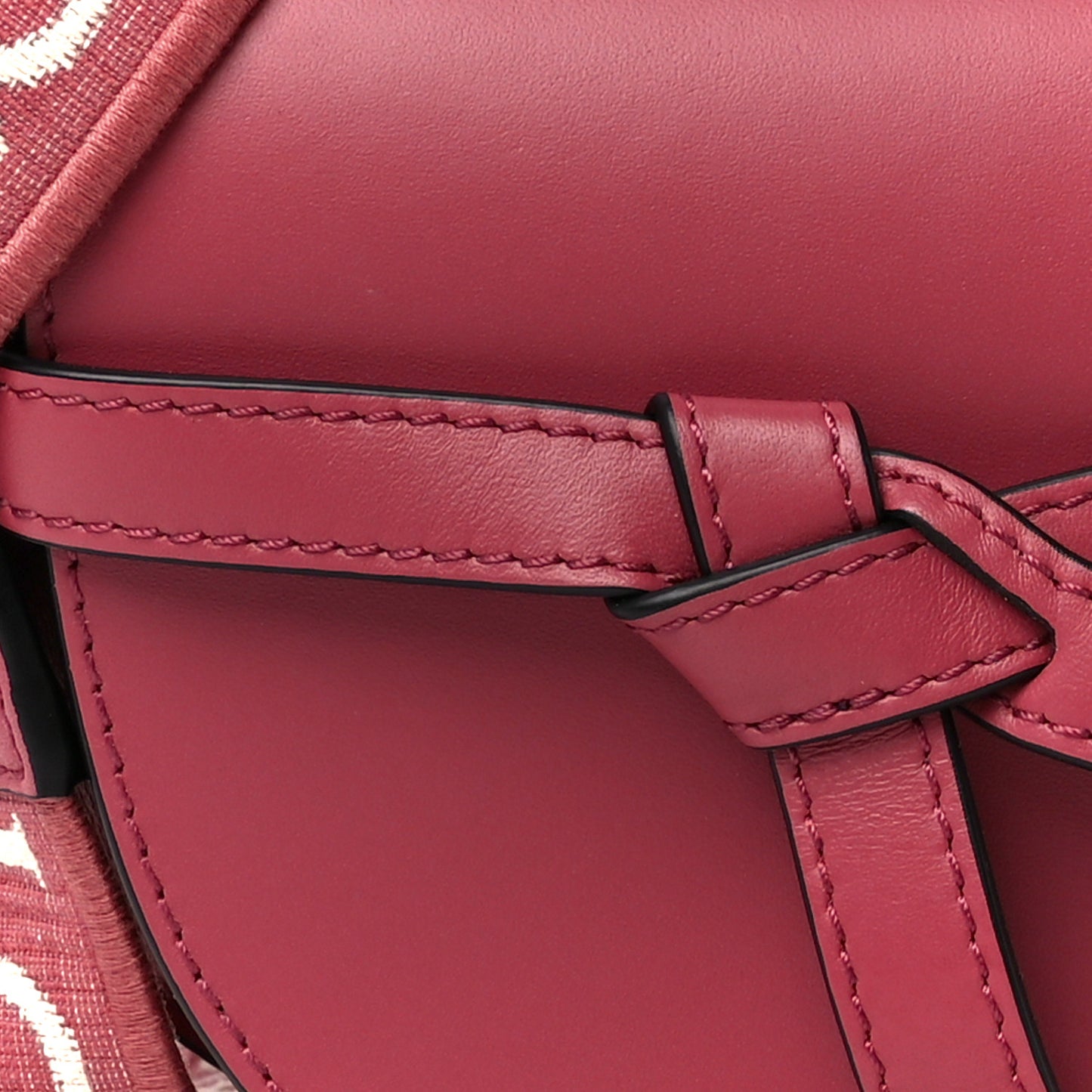 Calfskin Jacquard Mini Gate Dual Bag Plumrose