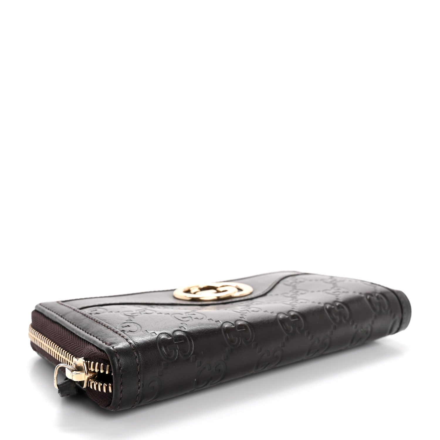 Gucci Guccissima Signature Sukey Zip Around Wallet Brown 4 of 13