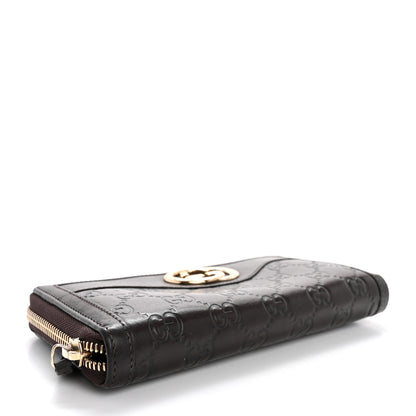 Gucci Guccissima Signature Sukey Zip Around Wallet Brown 4 of 13