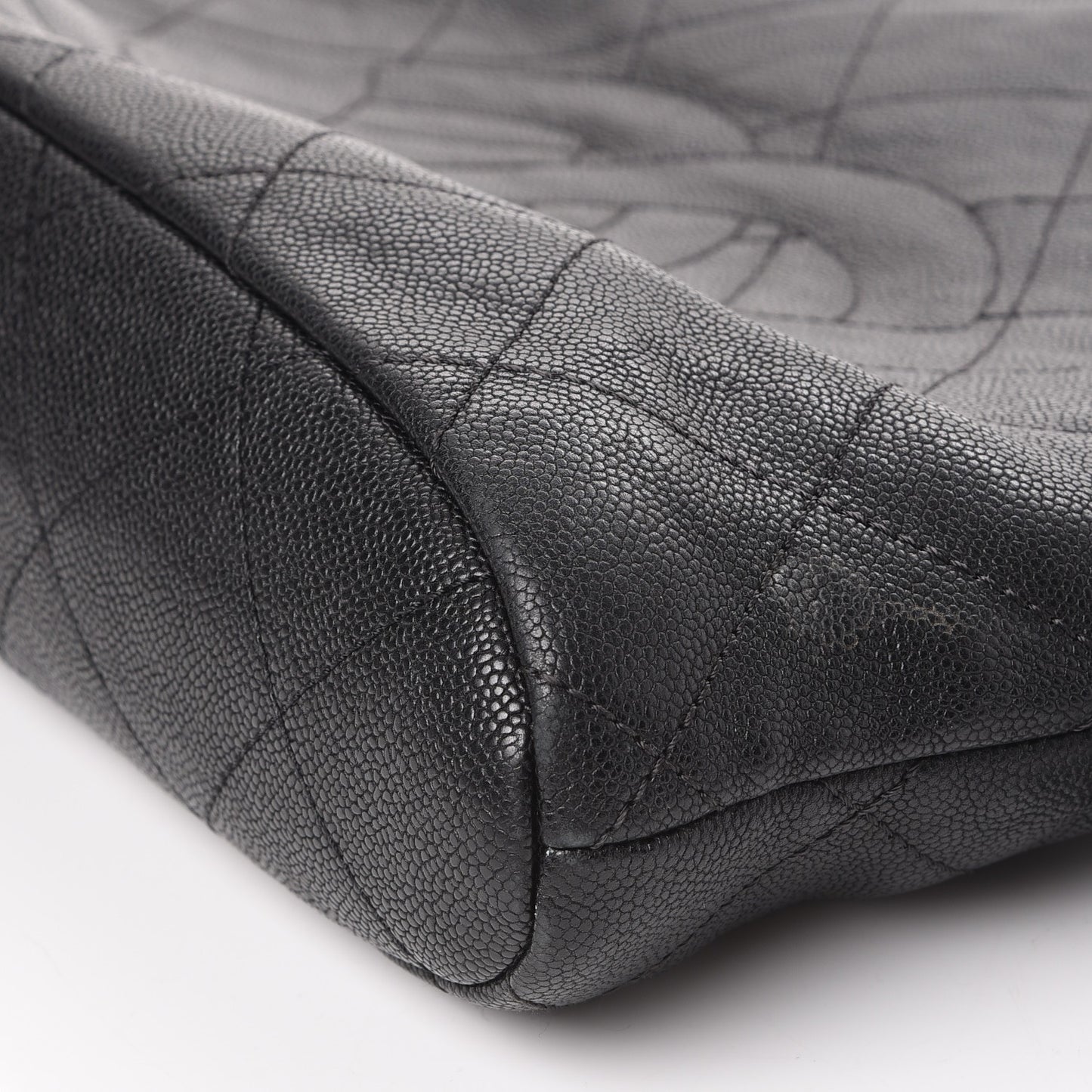 Caviar Quilted Large CC Tote Black