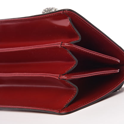 Gucci Calfskin Lisse Cornice Crystal Mini Thiara Top Handle Bag Cerise Red Gold Multicolor 16 of 16