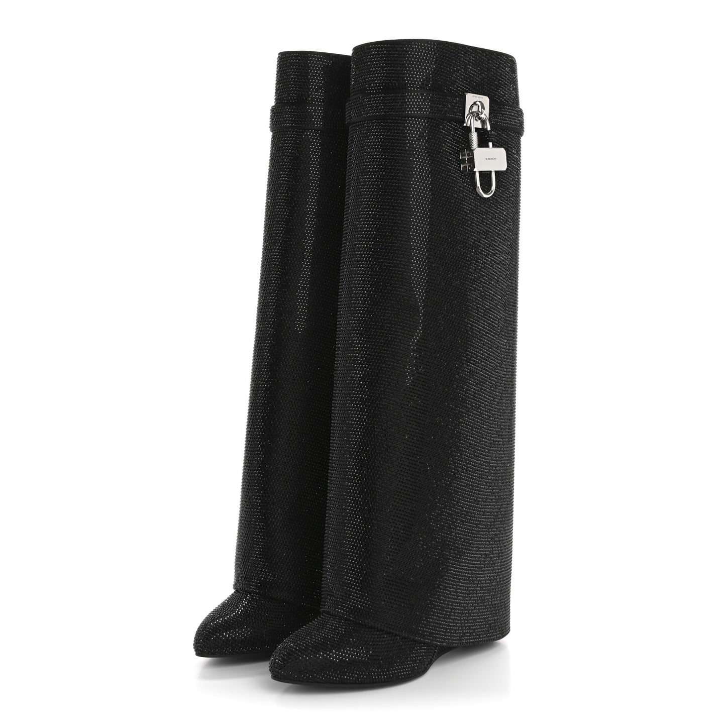 Crystal Shark Lock Pant Boots 38.5 Black