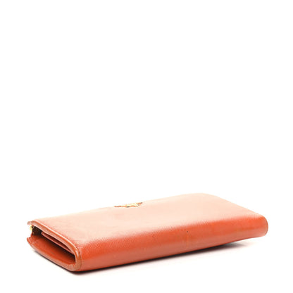 Prada Saffiano Zip Around Wallet Papaya 4 of 6