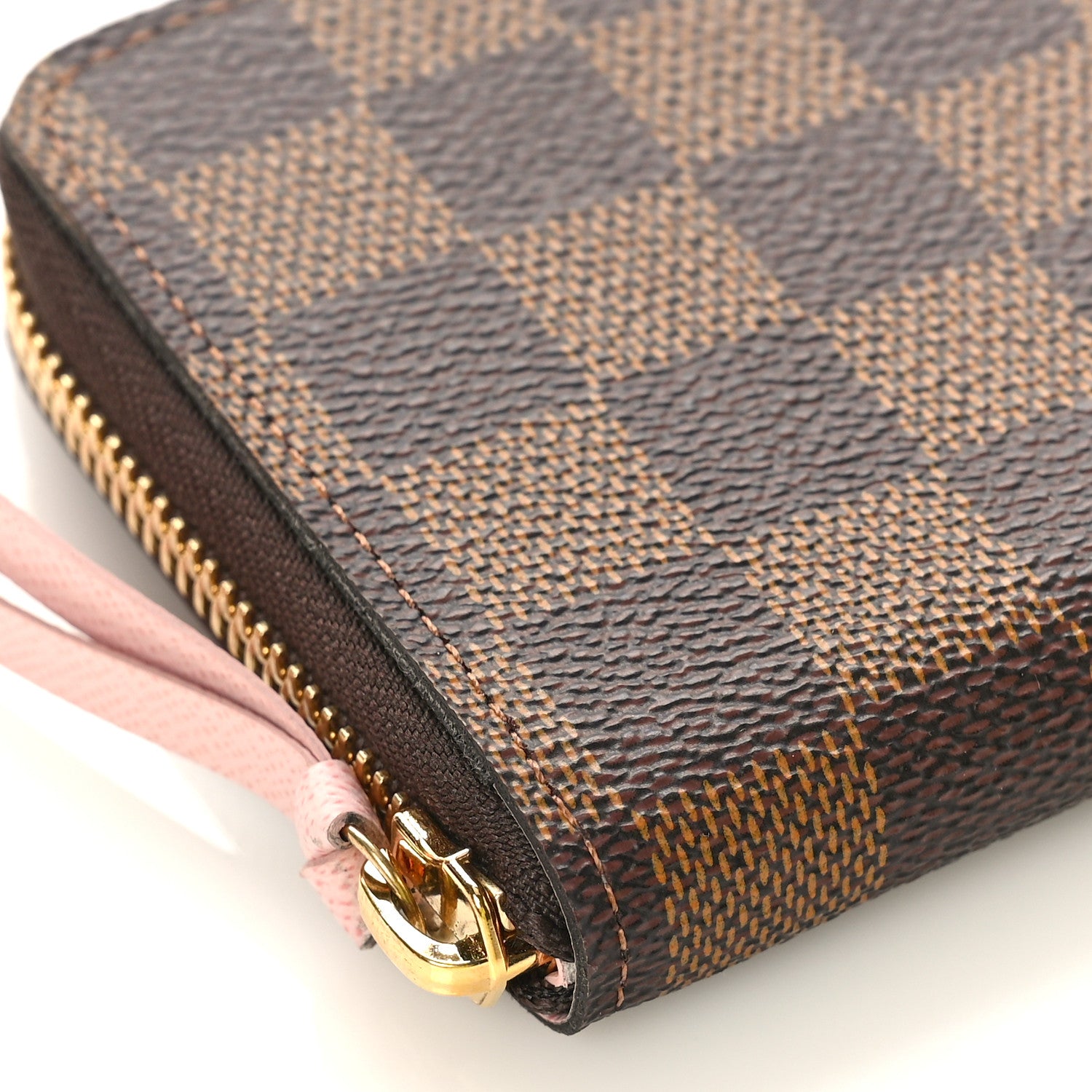 Louis Vuitton Damier Ebene Clemence Wallet Rose Ballerine 7 of 9