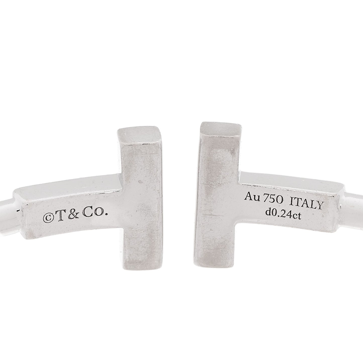 18K White Gold Diamond T Wire Bracelet