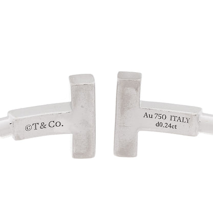 Tiffany 18K White Gold Diamond T Wire Bracelet 4 of 4