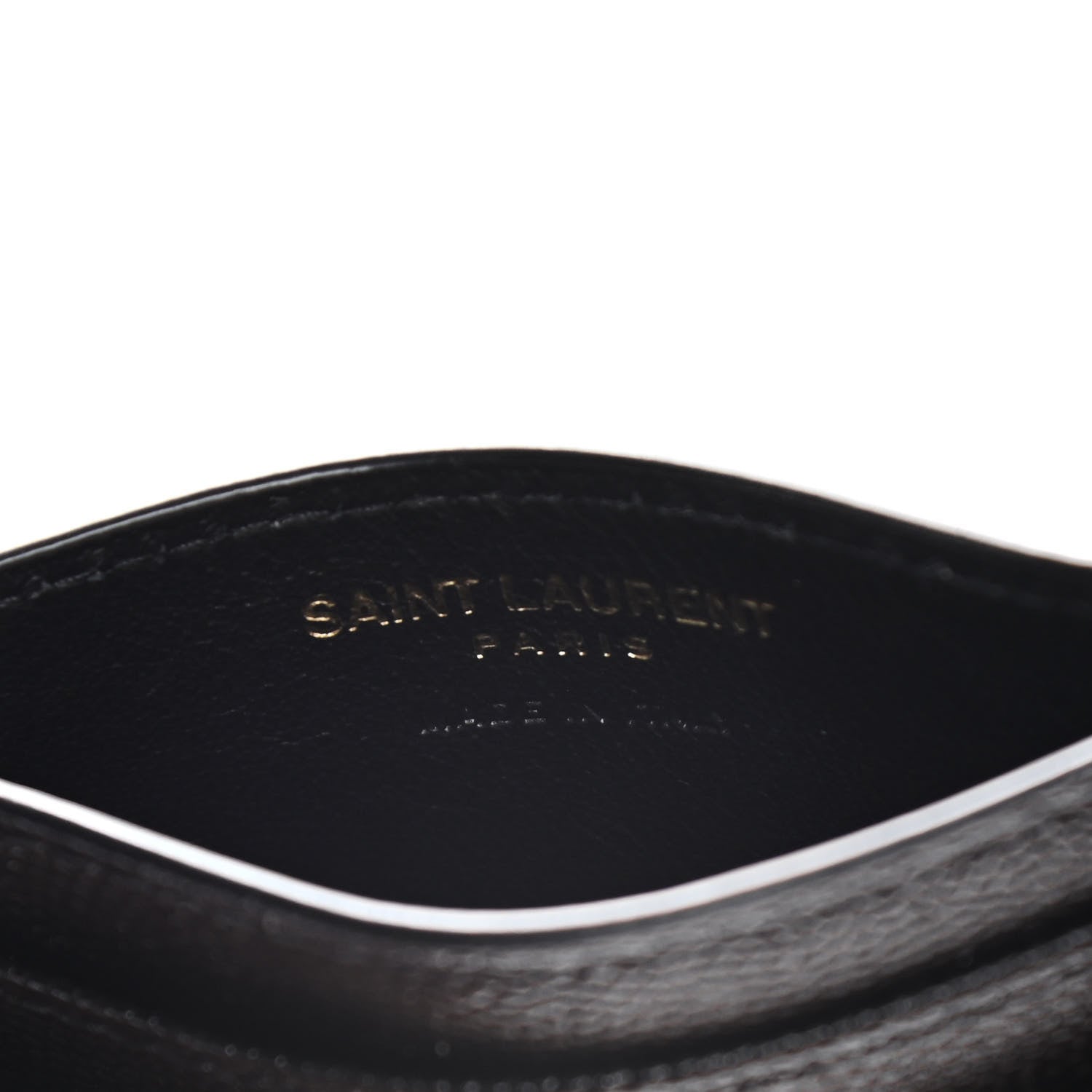 Saint Laurent Grain De Poudre Matelasse Chevron Monogram Credit Card Case Black 6 of 7
