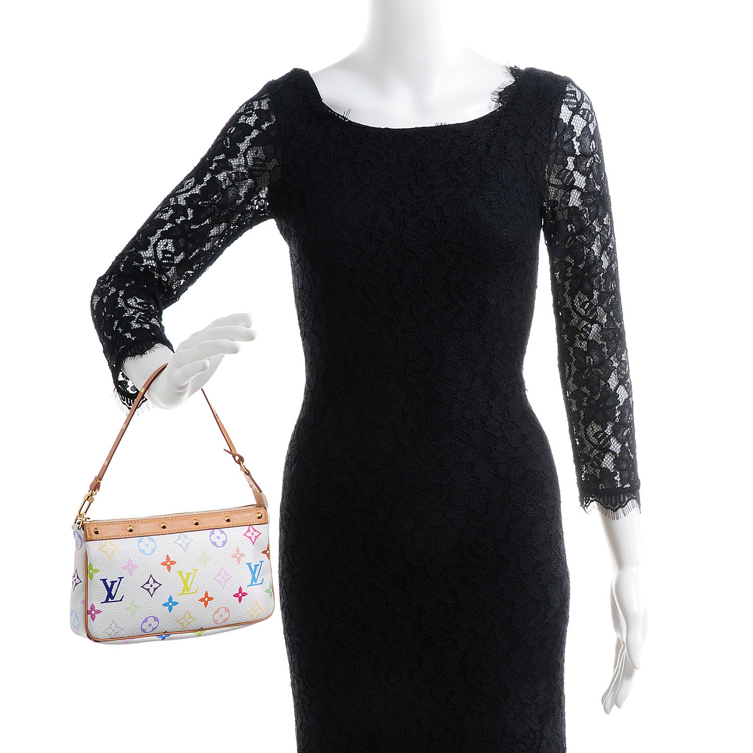 Louis Vuitton Monogram Multicolor Pochette Accessories White 2 of 8