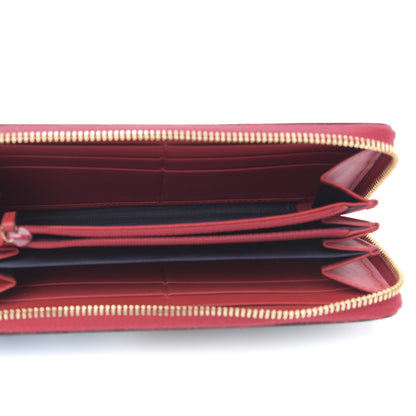 Gucci GG Supreme Monogram Blooms Zip Around Wallet Blue Red 5 of 9