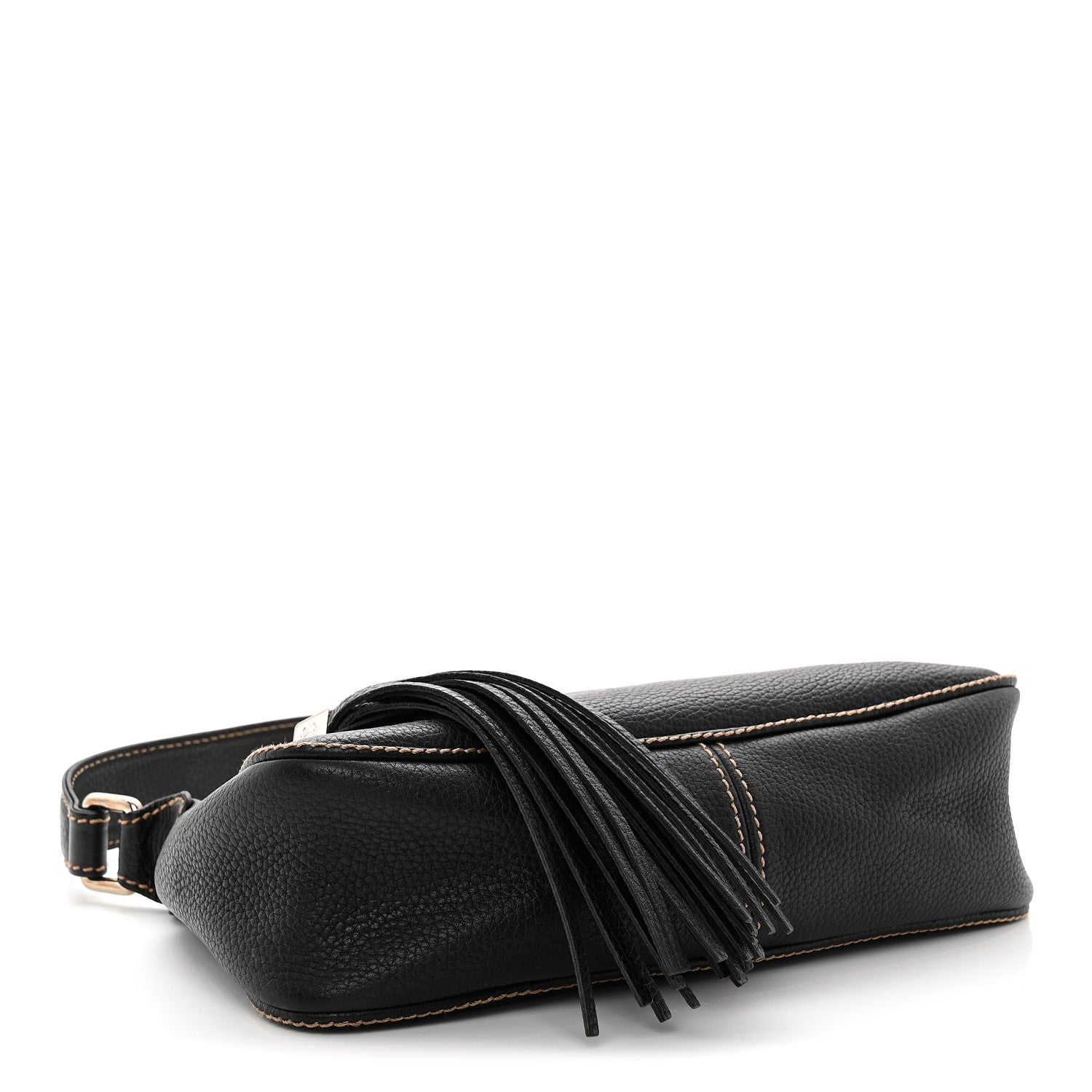 Chanel Grained Calfskin Tassel Shoulder Bag Black 4 of 11