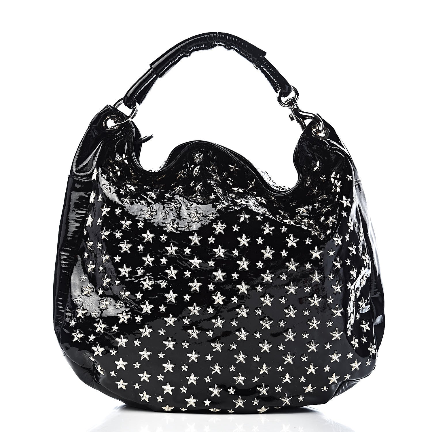 Jimmy Choo Patent Star Studded Large Sky Hobo Black 3 of 15
