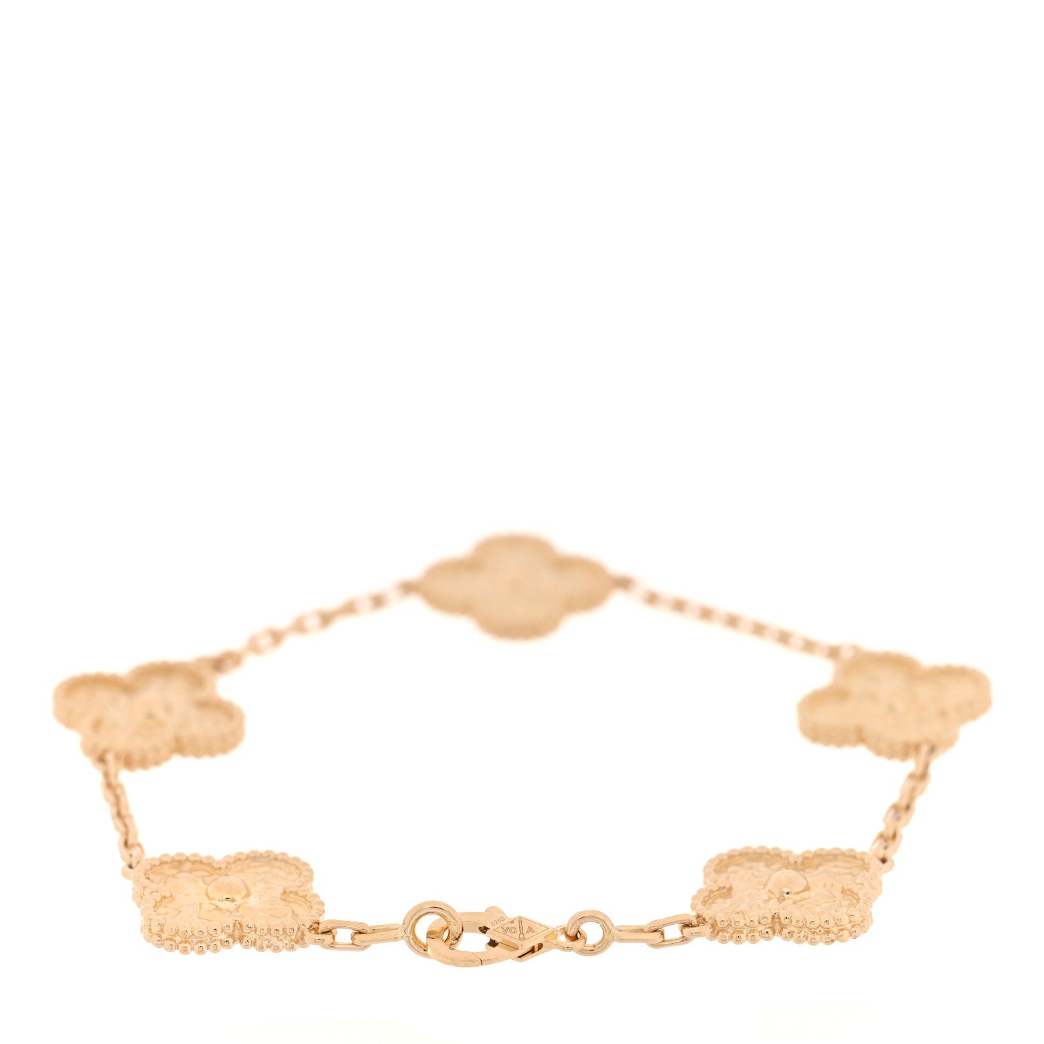 Van Cleef & Arpels 18K Yellow Gold 5 Motifs Vintage Alhambra Bracelet 2 of 4