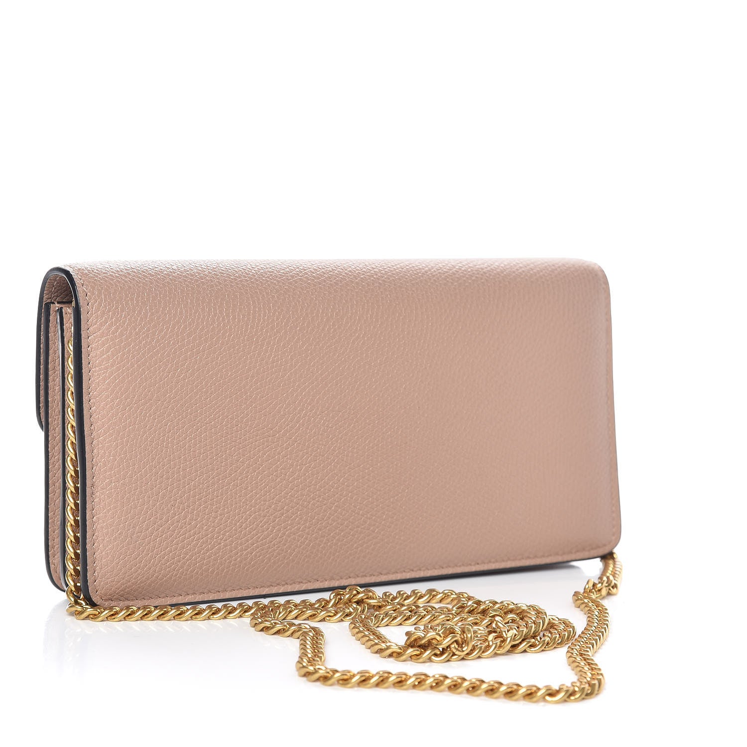Valentino Garavani Grainy Calfskin Vlogo Wallet On Chain Rose Cannelle 3 of 10