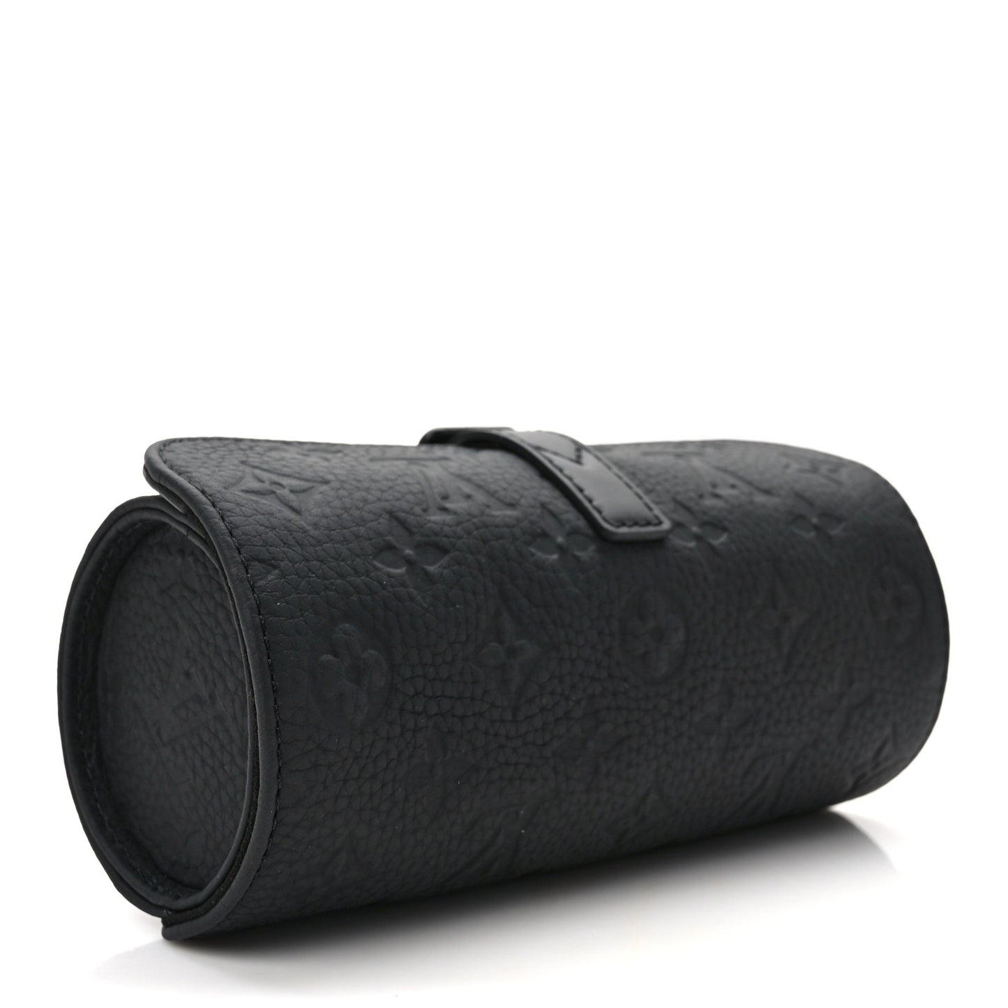 LOUIS VUITTON Monogram Taurillon Etui 3 Montres Watch Travel Case Black