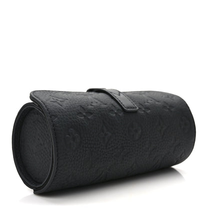 Louis Vuitton LOUIS VUITTON Monogram Taurillon Etui 3 Montres Watch Travel Case Black 3 of 8
