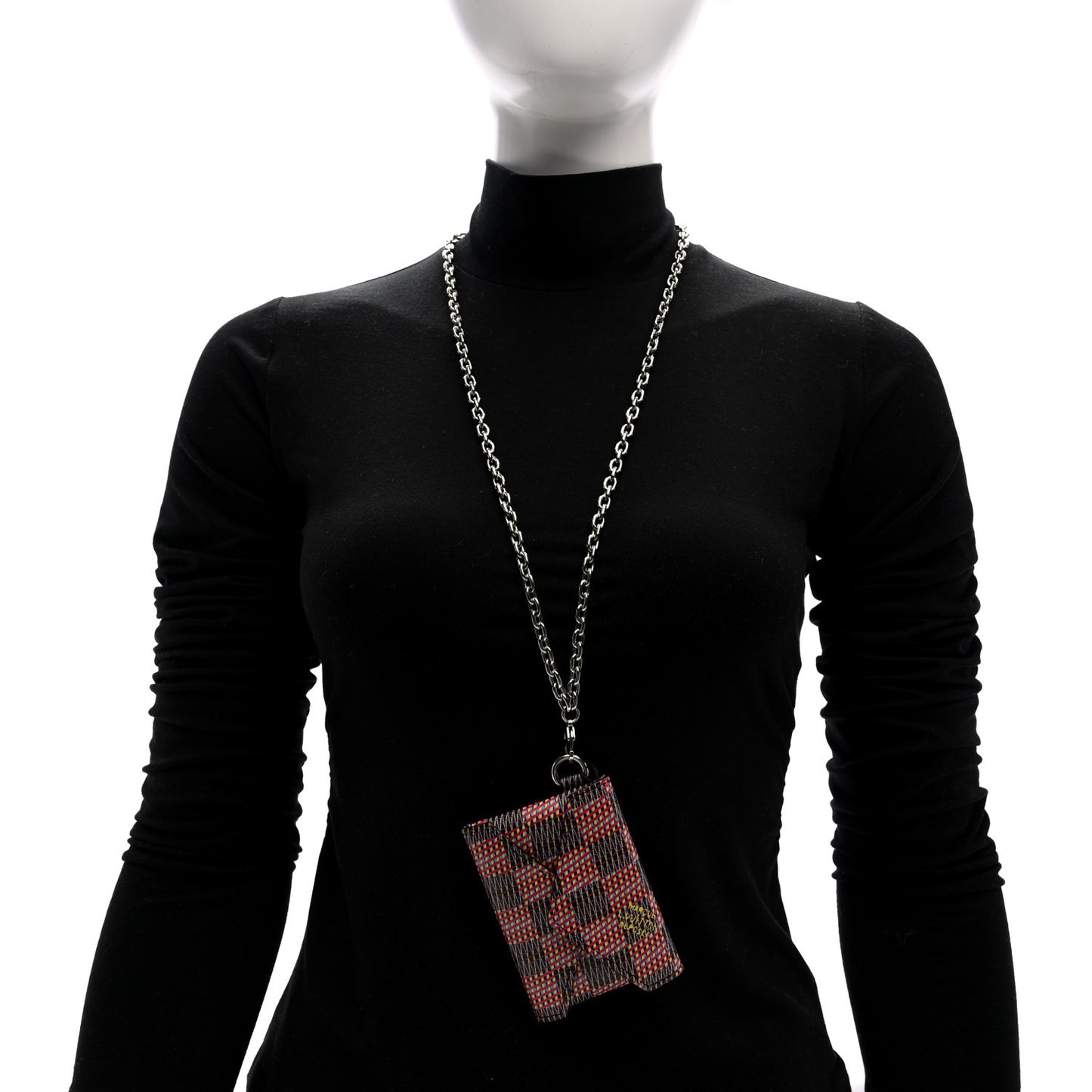 Damier LV Pop Kirigami Necklace Rose