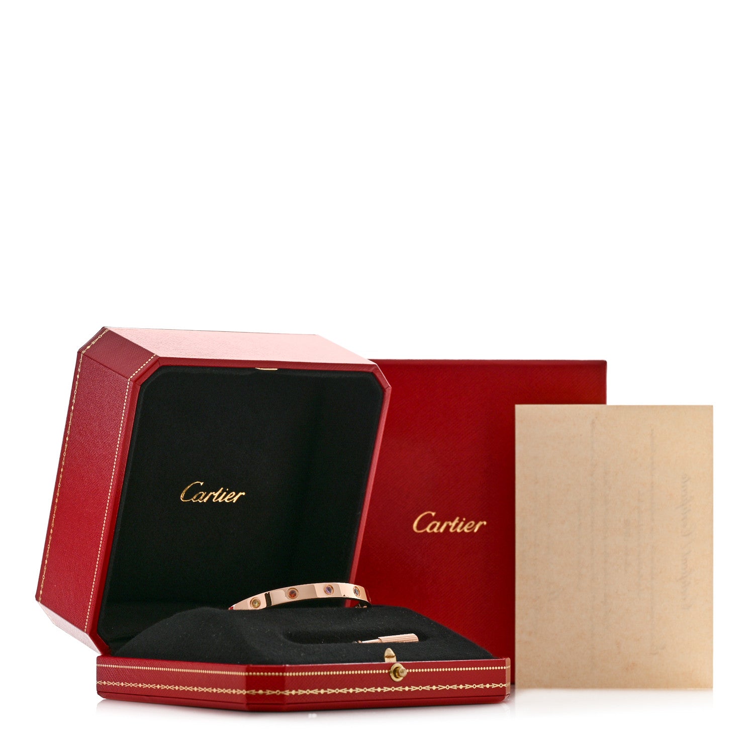 Cartier 18K Pink Gold Sapphire Garnet Amethyst LOVE Bracelet 17 7 of 7
