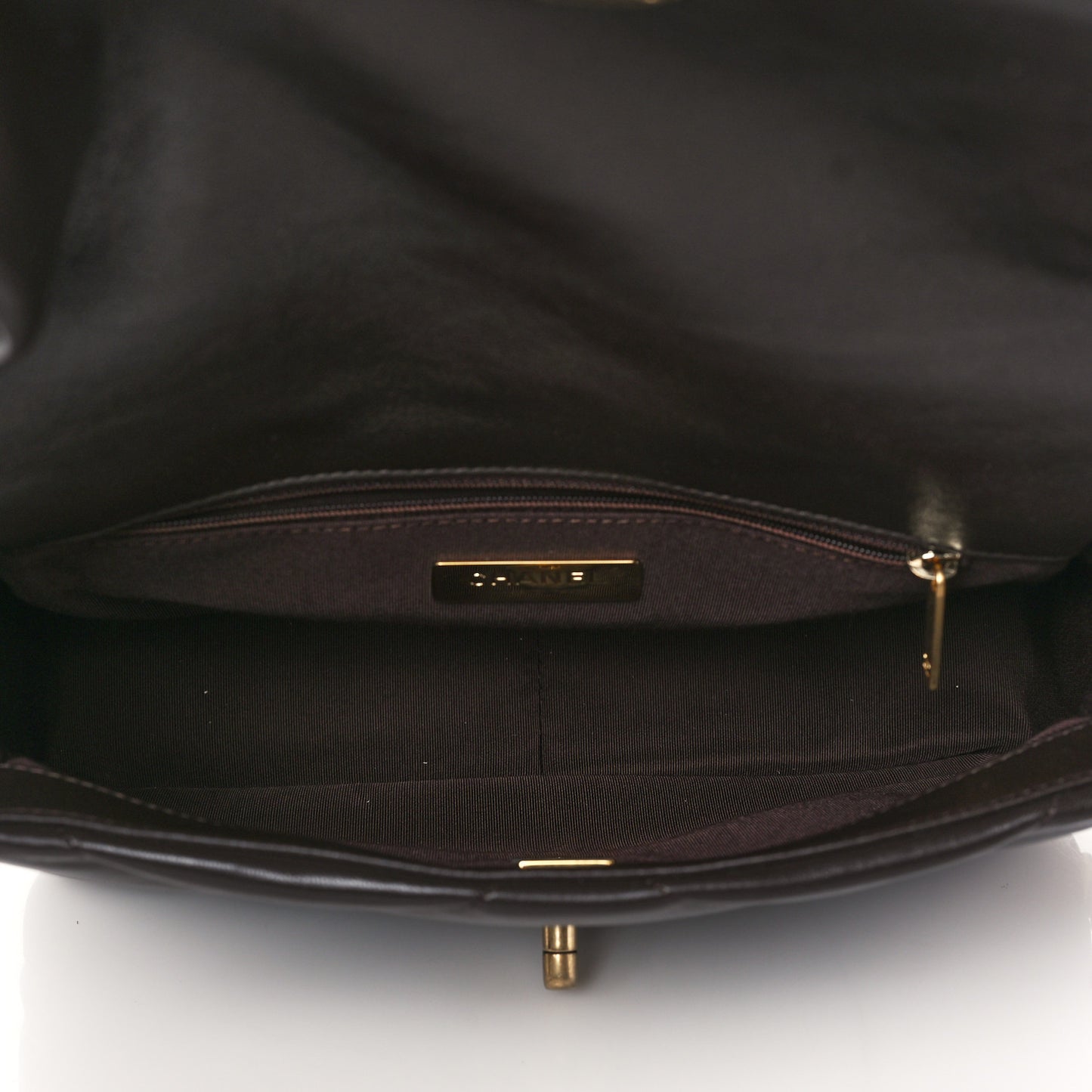 Lambskin Quilted Medium Chanel 19 Flap Dark Brown