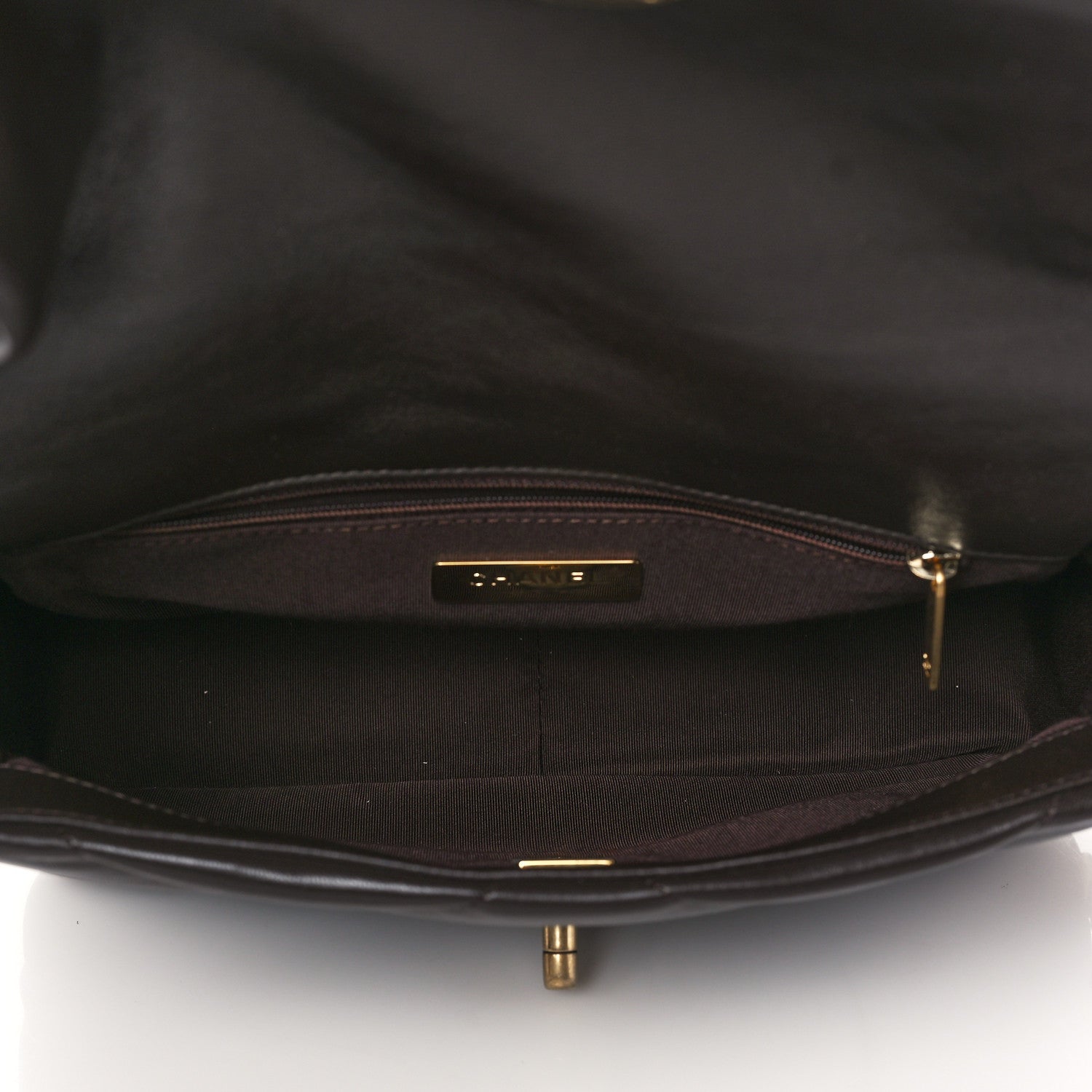 Chanel Lambskin Quilted Medium Chanel 19 Flap Dark Brown 5 of 10