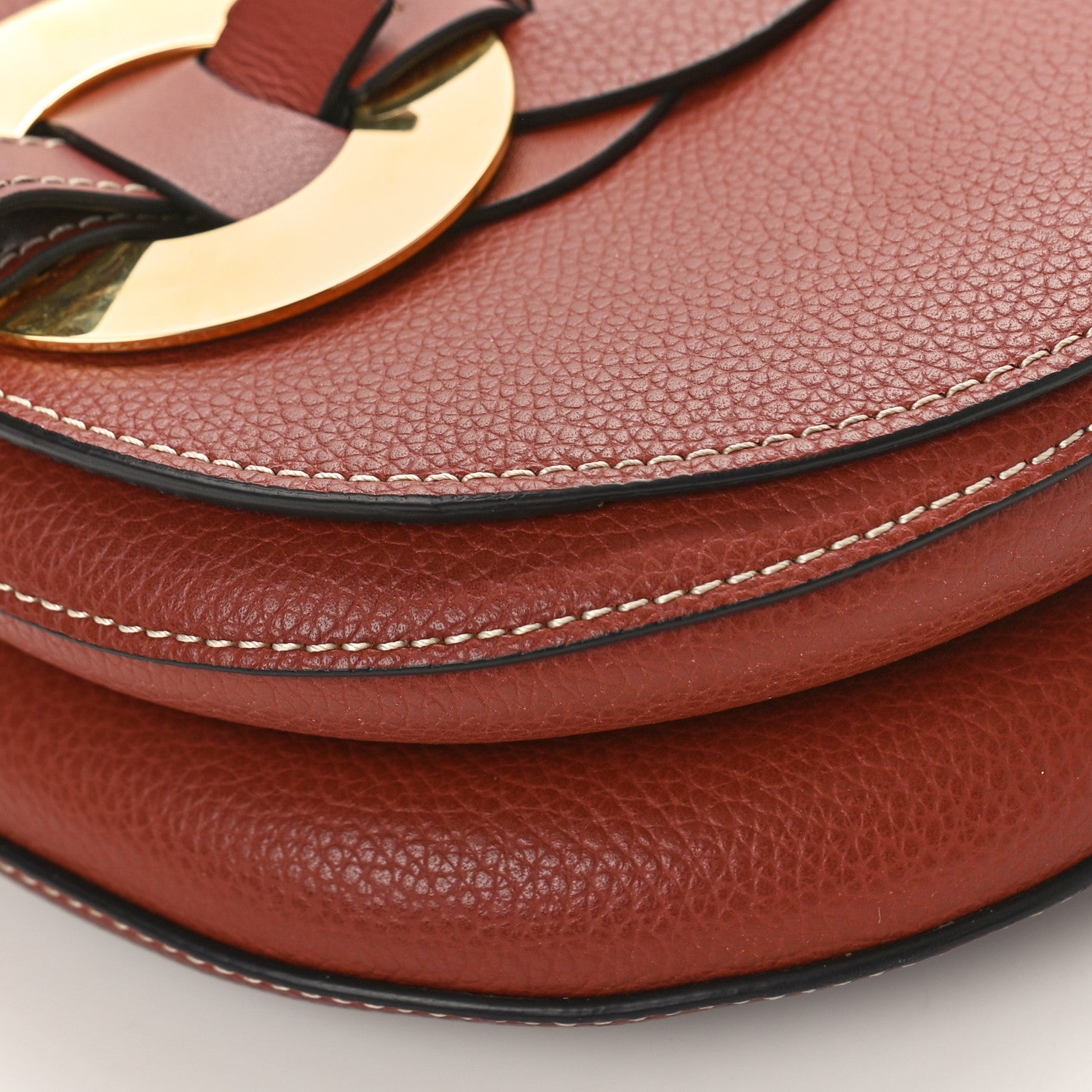 Chloe Grained Calfskin Small Darryl Saddle Crossbody Bag Sepia Brown 9 of 9