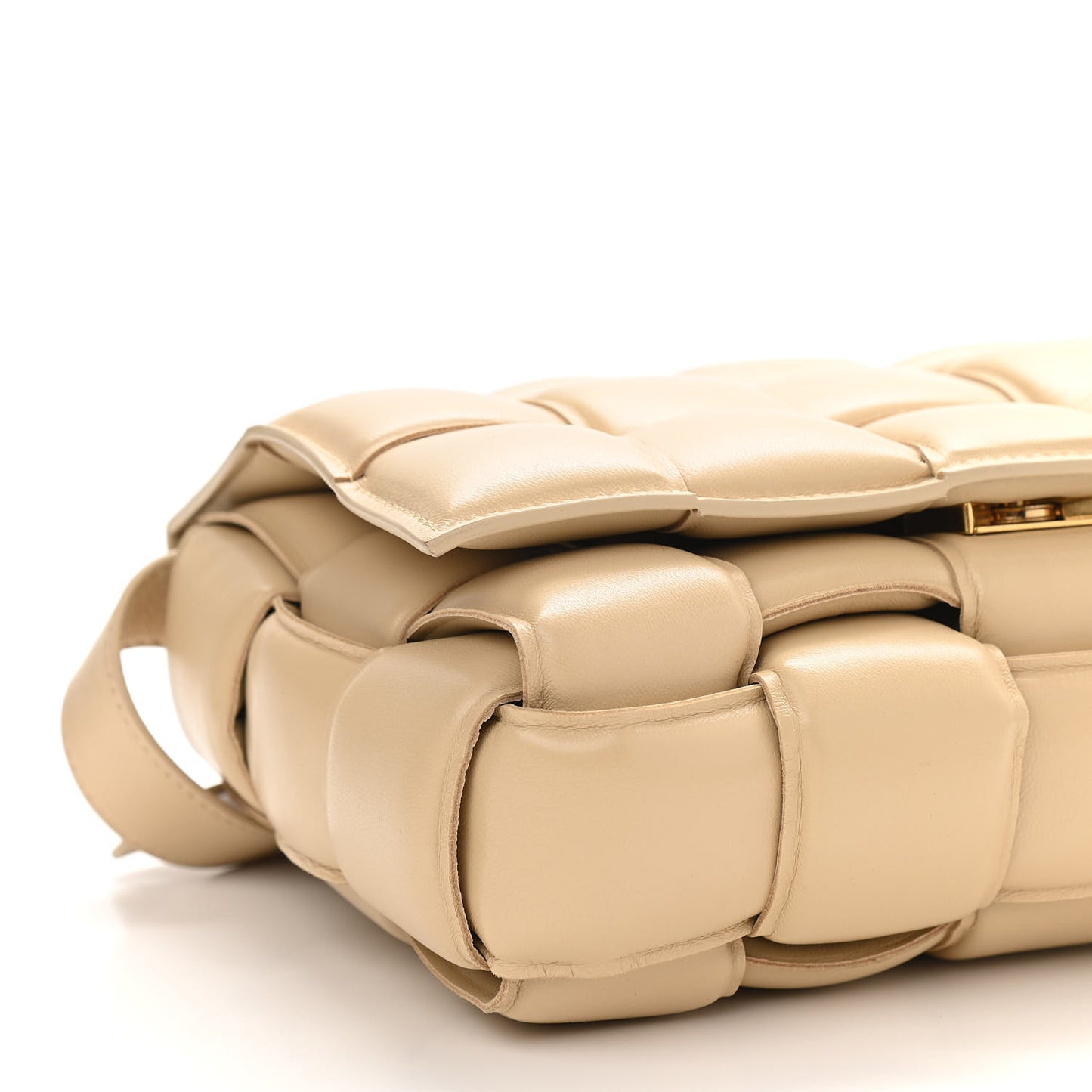 Nappa Maxi Intreccio Padded Cassette Crossbody Bag Porridge