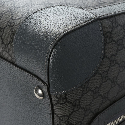 Gucci GG Supreme Monogram Textured Dollar Calfskin Large Savoy Duffle Bag Grey Black Graphite Grey 8 of 10