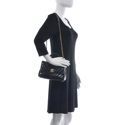 Chanel Calfskin Lizard Chevron Quilted Mini Coco Handle Flap Black 2 of 10