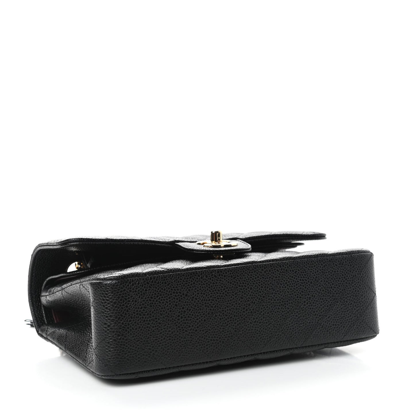 Caviar Quilted Small Double Flap Black