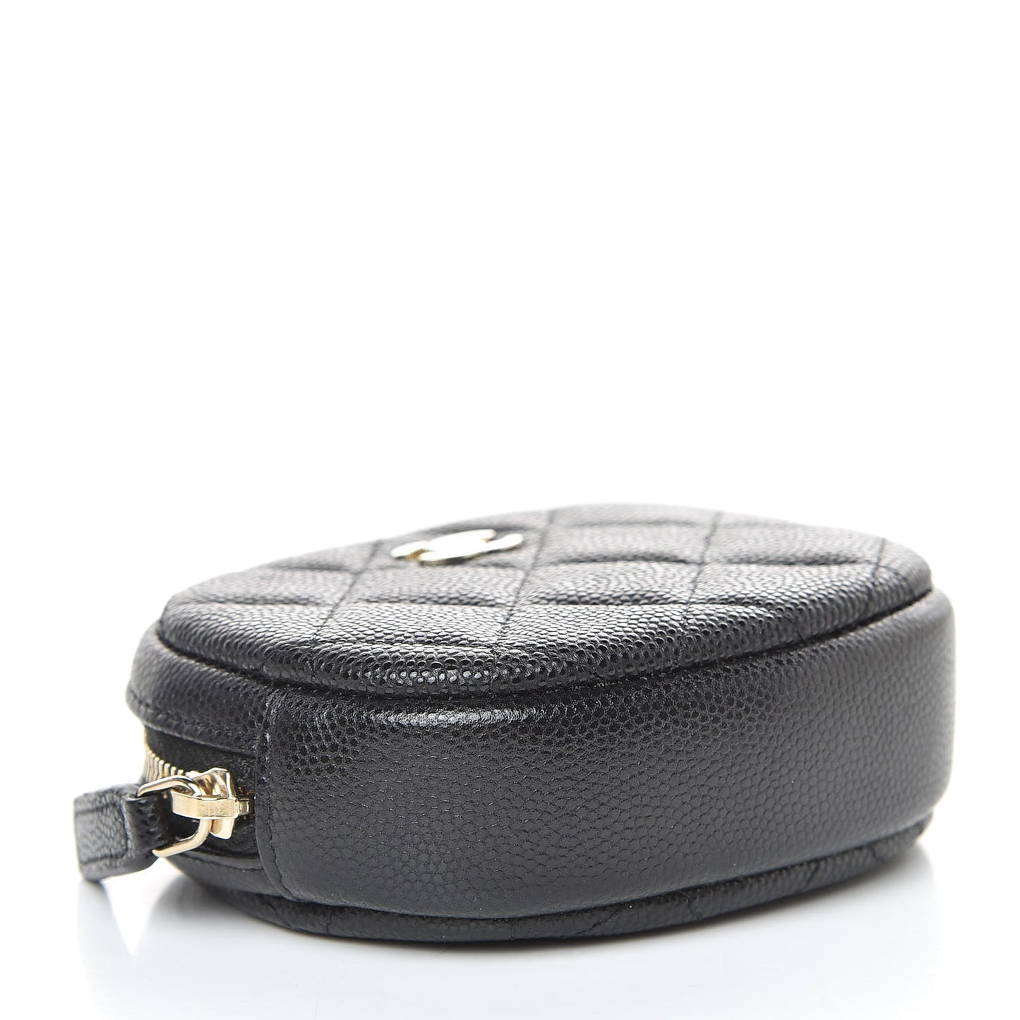 Caviar Quilted Zip Around Classic Coin Purse Black