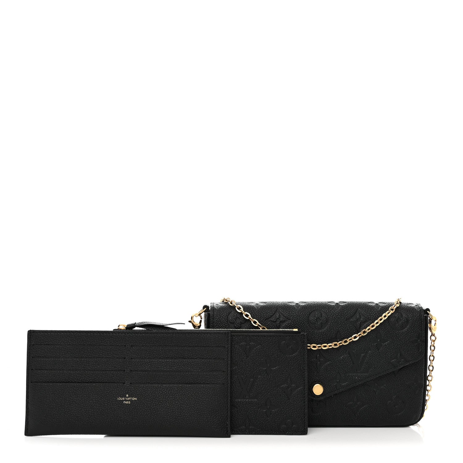 Louis Vuitton Empreinte Pochette Felicie Chain Wallet Black 1 of 12