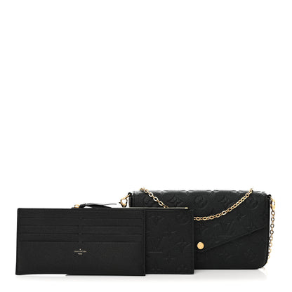 Louis Vuitton Empreinte Pochette Felicie Chain Wallet Black 1 of 12
