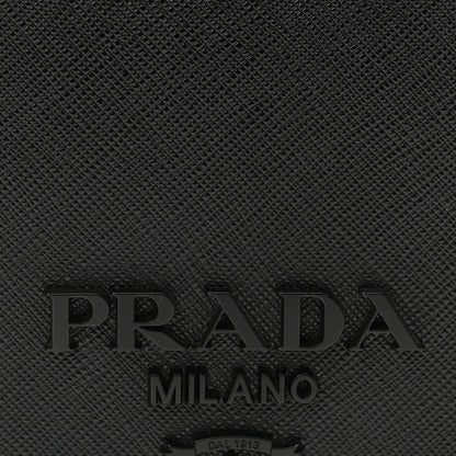 Prada Saffiano Lux Monochrome Chain Wallet Black 7 of 9
