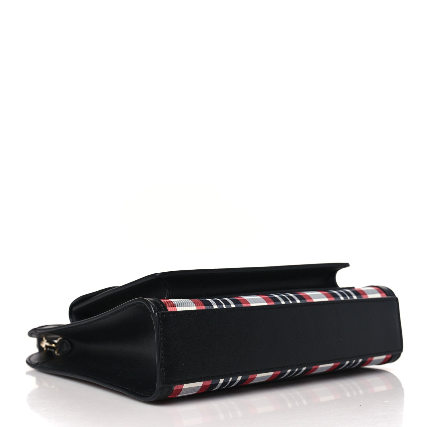 Burberry Calfskin Nylon Tartan Mini Pocket Bag Bright Red 4 of 8
